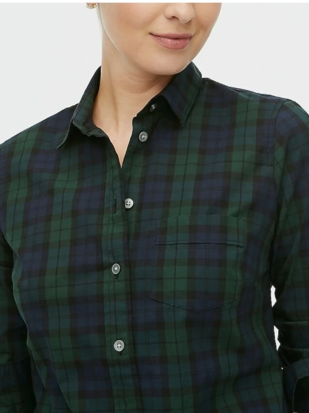 J. Crew Long Sleeve Plaid Cotton Poplin Stretch Business Casual Shirt Size M